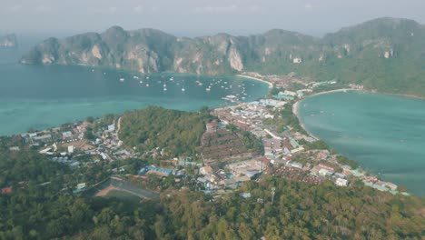 Drone-footage-of-Tonsai-Village-and-Tonsai-Bay-on-Phi-Phi-Don-Island-Thailand