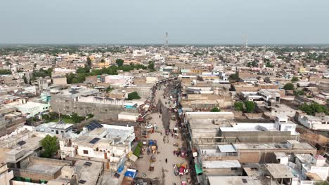 Aerial-View-Of-Badin-City-In-Sindh,-Pakistan