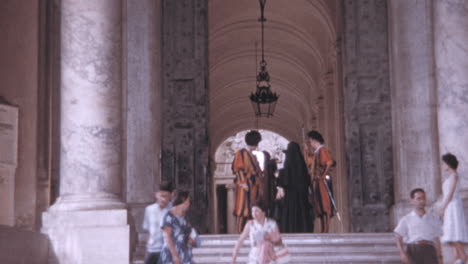 People-Entering-and-Leaving-San-Pietro-Basilica-in-Rome-in-the-1960s
