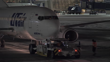 Utair-airplane-pushback-Night-view-at-Vnukovo-Airport-in-Moscow-Russia