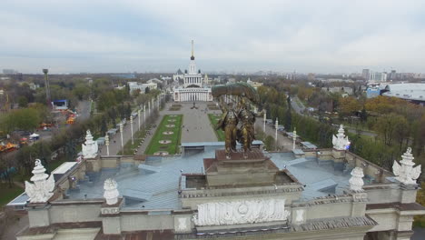 Allrussisches-Ausstellungszentrum-In-Moskau,-Luftaufnahme