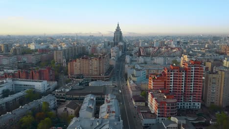 Moscow-aerial-scene-in-the-morning-Russia