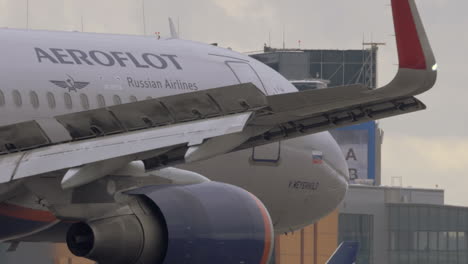 Aeroflot-aircraft-taxiing-to-the-Terminal-E-at-Sheremetyevo-Airport-Moscow