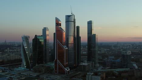 Moskauer-Stadtbild-Aus-Der-Luft-Mit-Geschäftszentrum-Russland