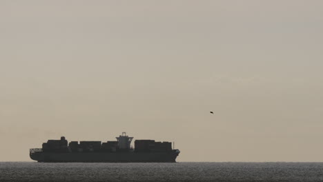 A-cargo-ship-at-dawn