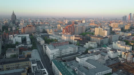 Aerial-panorama-of-morning-Moscow-Russia