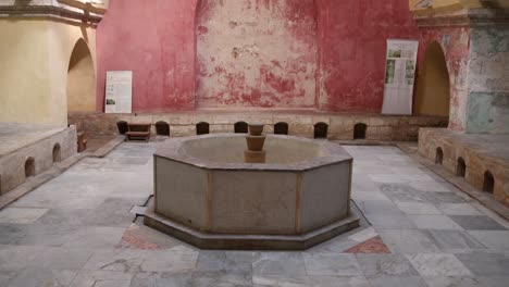 historic-colorful-interior-of-turkish-bath-in-Tripoli,-Northern-Lebanon