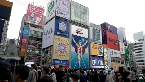 Over-Crowding-On-Dotonbori-Bridge-In-Osaka-During-The-Day-With-Tourists-Taking-Photos-Of-Glico-Man