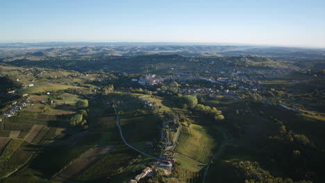 Static-aerial-timelapse-of-the-early-morning-in-northern-Italy-with-Costigliole-d'Asti-in-the-background