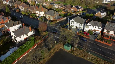 Establishing-aerial-view-expensive-British-middle-class-houses-in-rural-suburban-neighbourhood