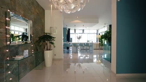 Contemporary-villa-reveal-with-modern-chandelier-interior-and-luxurious-amenities
