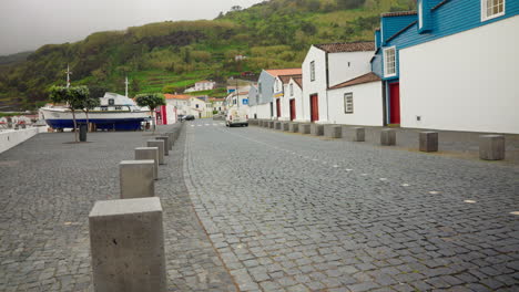 timelapse-shot-of-empty-local-town-in-the-Azores-Islands,-Atlantic-Ocean,-Portugal