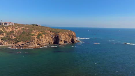 Coastal-Cliff-And-Seascape-In-Dana-Point,-California,-USA---Aerial-Drone-Shot