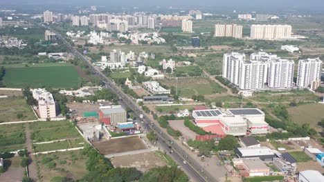 Rajkot-city-aerial-view-A-huge-solar-system-is-visible-above-Cosmoplex-Talkies