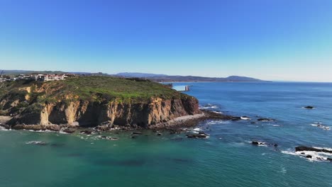 Headland-And-Seascape-In-Dana-Point,-California,-United-States---Aerial-Shot