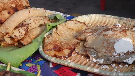 Cottage-cheese-crepes-called-Manuelitas-at-street-market-in-Nicaragua