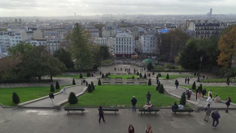 Tourists-and-Parisians-Gather-in-Overlook-of-Paris-near-Square-Louise-Michel