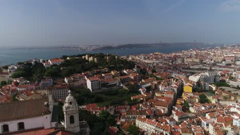 Vogelperspektive-Auf-Die-Burg-São-Jorge.-Lissabon,-Portugal
