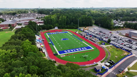 Aerial-footage-of-American-football-and-athletic-stadium