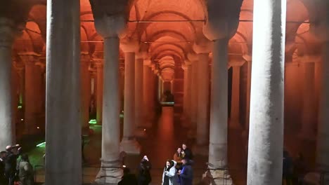 Basilica-Cistern,-a-Historical-landmark-in-Istanbul,-Turkey,-Europe