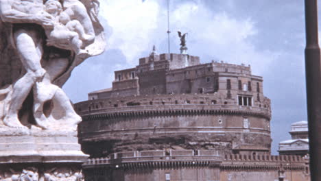 Beautiful-Castel-Sant-Angelo-Under-the-Blue-Rome-Sky-in-the-1960s