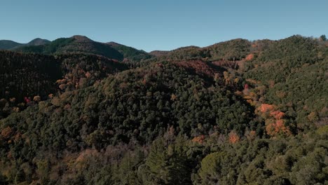 Aerial-Landscape-Panoramic-of-Montseny-Mountain-Range-Natural-Park-Sky-in-Spain