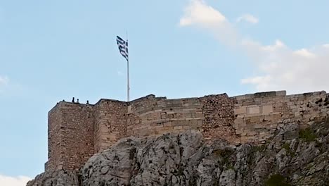 Griechenlands-Flagge-In-Athen,-Europa