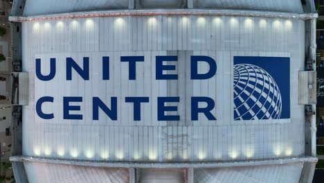 United-Center-logo-and-roof-at-night