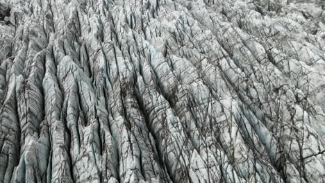 Aerial-View-Of-Svinafellsjokull-Glacier,-Outlet-Glacier-Of-Vatnajokull-In-Iceland