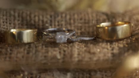 Wedding-rings-on-a-Wooden-nest-closeup-shot