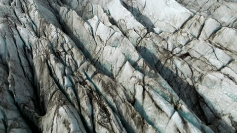 Glacier-Ice-Pattern-Of-Svínafellsjökull-Glacier-In-Iceland---Drone-Shot
