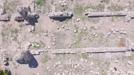 Bird's-Eye-View-of-Rocks-And-Walls-Left-At-The-La-Merced-Convent-Ruins-In-Pueblo-Viejo,-Azua,-Dominican-Republic