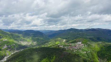 Drone-tilting-and-strafing-over-Belintash,-a-small-plateau-in-the-Rhodope-Mountains-in-Bulgaria-which-is-assumed-to-be-a-cult-cite-of-the-ancient-Thracian-tribe-in-Bulgaria