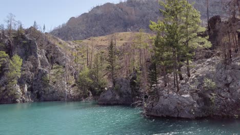 Silent-Nature-Of-Green-Canyon-Reservoir-In-Oymapinar-Dam-Near-Manavgat,-Antalya,-Turkey