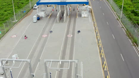 Panoramic-shot-of-toll-entrance-to-customs