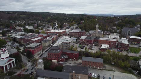 Aerial-View-Of-Montpelier-Capital-City-In-Vermont,-Washington-County,-United-States