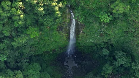 Luftaufnahme-Von-Wasserfällen-Und-Grünen-Wäldern-Im-Sommer-In-Bonao,-Dominikanische-Republik