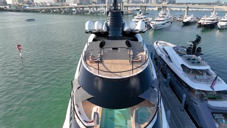 Close-up-of-luxury-yacht-Ahpo,-the-epitome-of-elegance