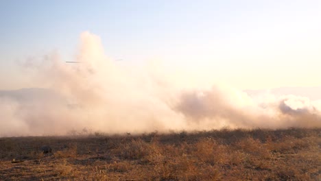 Israeli-Blackhawk-Helicopter-landing-in-Gaza-on-field-designated-by-smoke