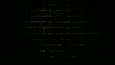 Neon-love-heart-border-symbol-animation-motion-graphics-modern-on-brick-wall-background