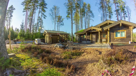 Adding-a-garage-or-shed-to-a-countryside-cabin---time-lapse