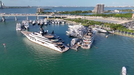 Aerial-glimpse:-Miami's-yacht-filled-harbor
