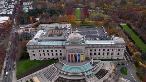 An-aerial-view-of-the-Brooklyn-Museum-in-New-York,-an-art-museum-founded-in-1897
