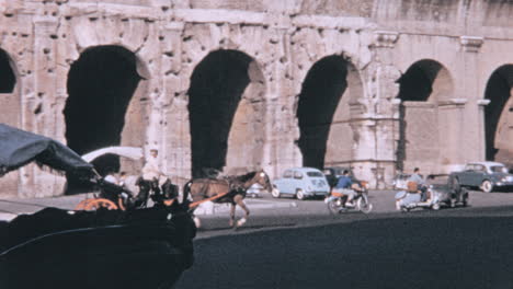 Kutschfahrer-Fuhren-In-Den-1960er-Jahren-Auf-Der-Via-Celio-Vibenna-In-Der-Stadt-Rom