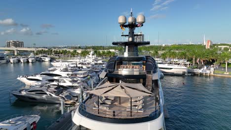 Close-up-of-luxury-yacht-Kismet-at-Miami-boat-show-2023