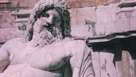 Marforio-Statue-In-Den-Kapitolinischen-Museen-In-Rom,-1960er-Jahre