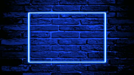 Neon-rectangle-border-animation-motion-graphics-modern-on-brick-wall-background