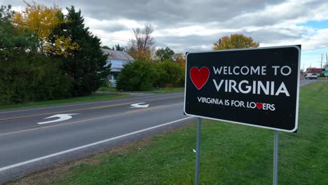 Welcome-to-Virginia-state-sign-during-autumn