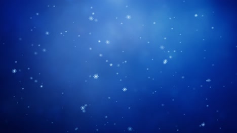 A-Blue-Background-Adorned-with-Falling-Snowflakes-in-Abstract-Beauty---Winter's-Symphony