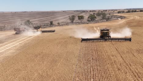 This-footage-captures-the-synergy-of-modern-agricultural-technology,-showcasing-the-essential-role-of-header-fronts-in-the-wheat-harvesting-process